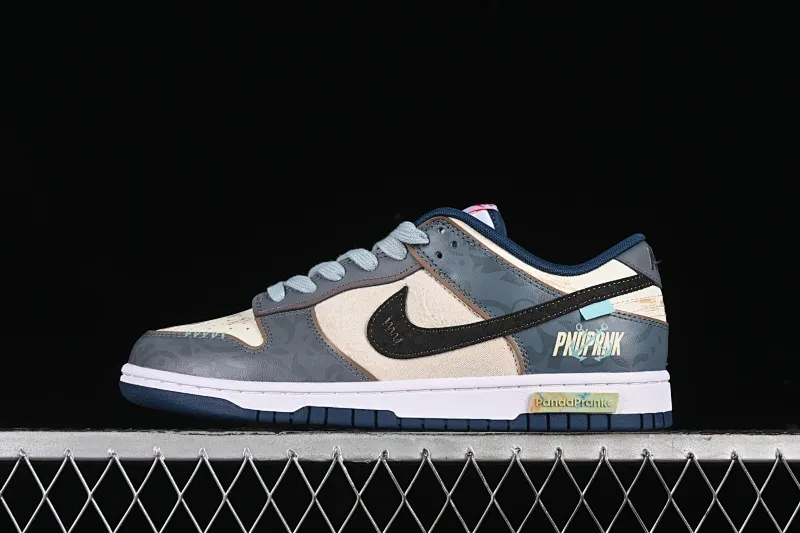 All Categories Nk SB Dunk Series Nk SB Dunk Low Low-top sneakers Nk Dunk Low Panda Prank Age of Sail Wave Search Beige Blue Black Low-top casual sneakers DD1391-400
